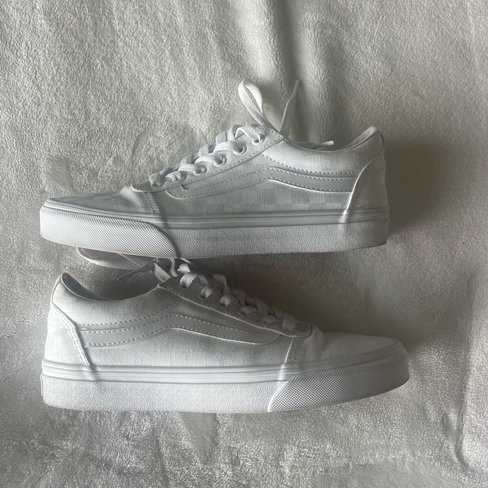 Checkered White Vans